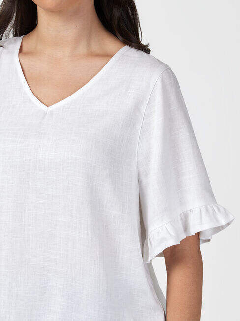 Ivy V-Neck Ruffle Top - Welcome